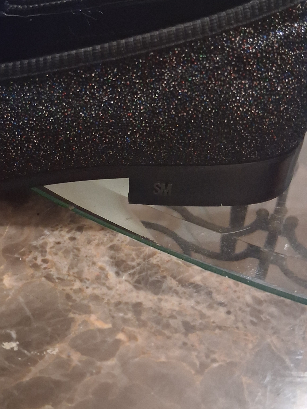 Steve Madden Men's Black Glitter Slip-On Dress Loafers - Picture 8 of 9